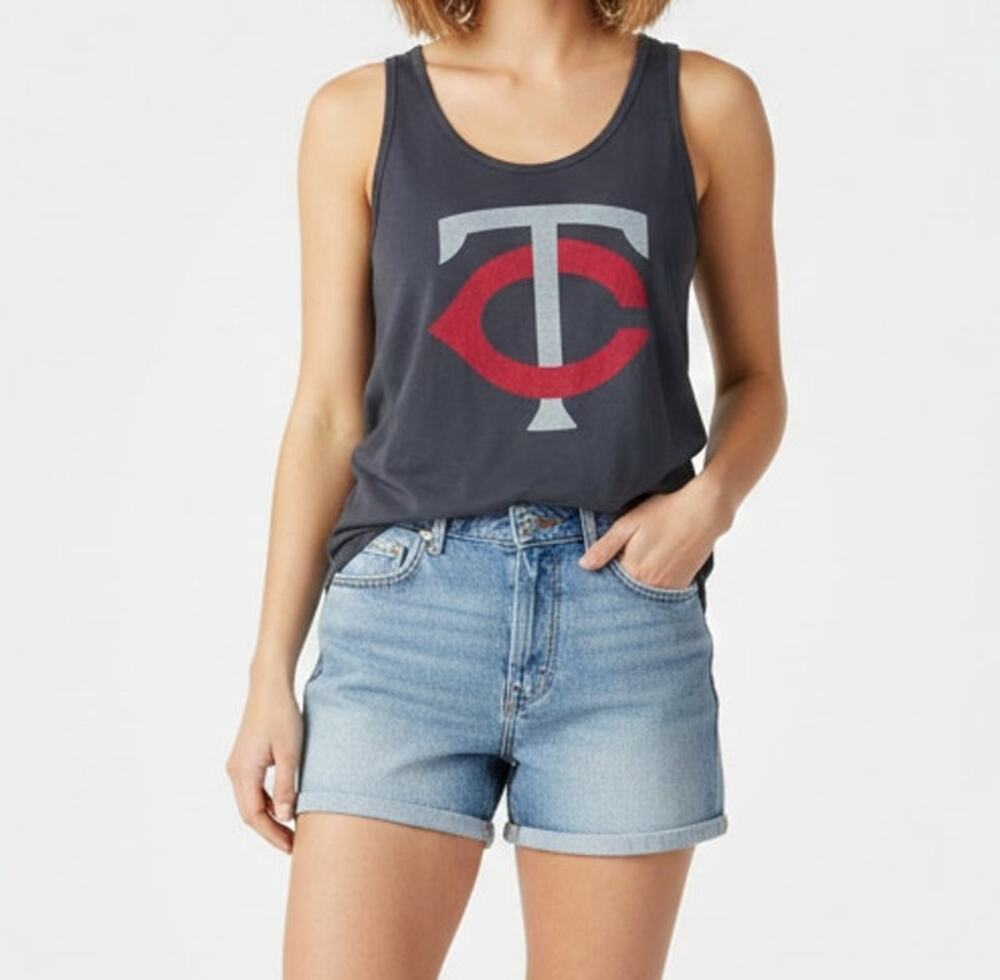 Red Jacket Large Gray Tank Minnesota Twins 100% Cotton Racer Back